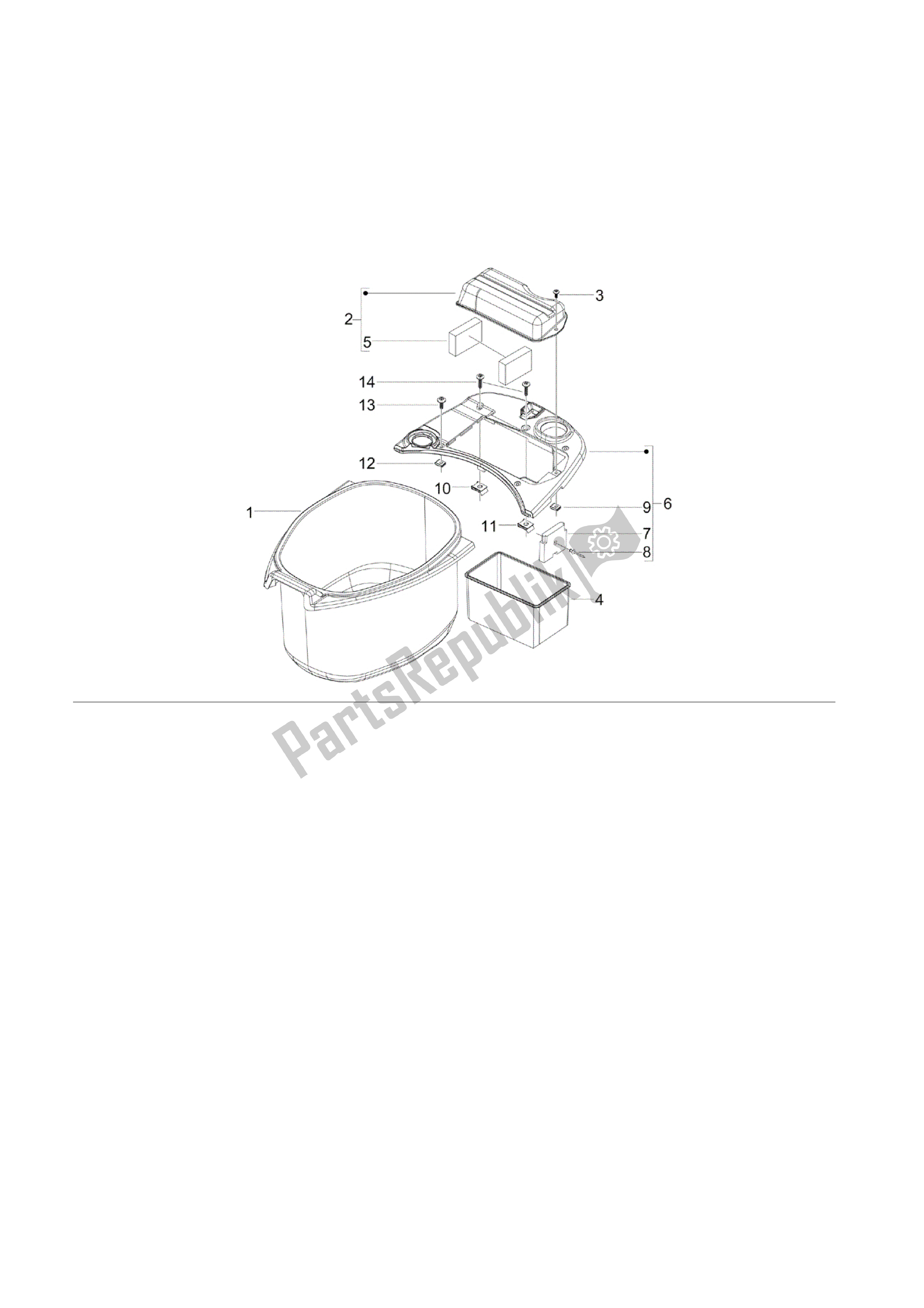 Toutes les pièces pour le Alojamiento Casco - Parte Debajo Sillìn du Vespa S 150 2008 - 2009