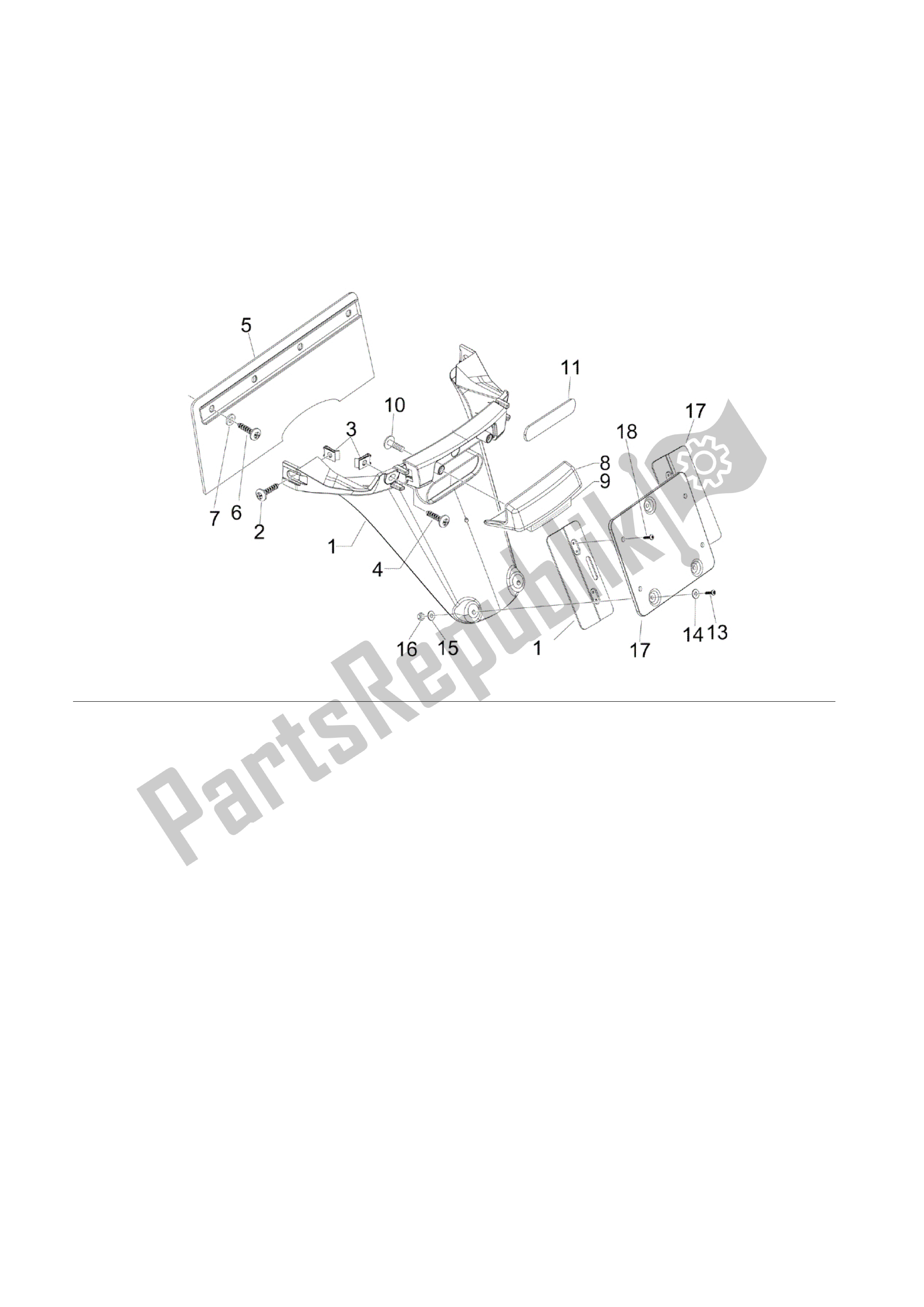 Toutes les pièces pour le Cubierta Trasera - Salpicador du Vespa S 150 2008 - 2009