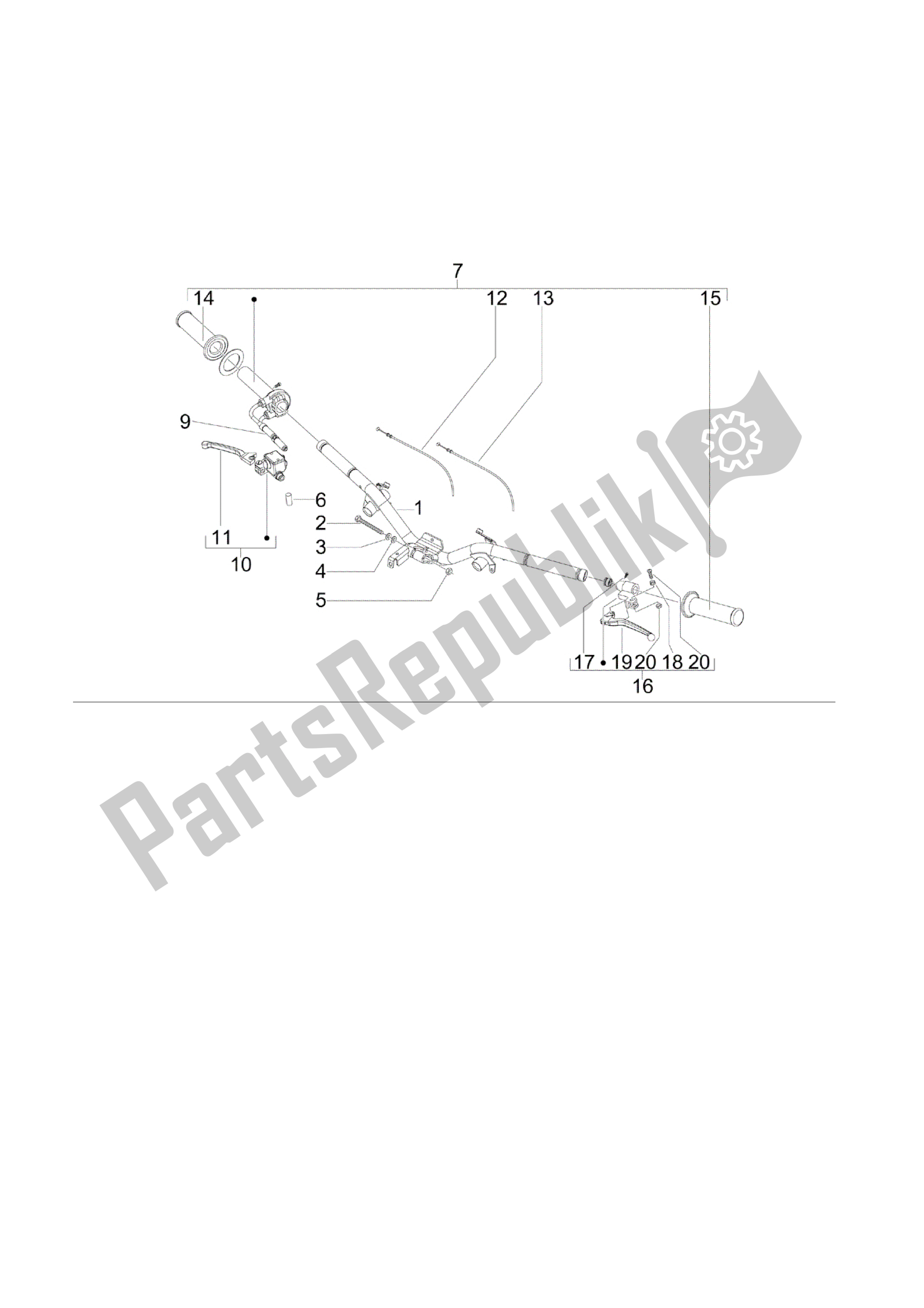 All parts for the Manillar - Bomba Freno of the Vespa S 150 2008 - 2009