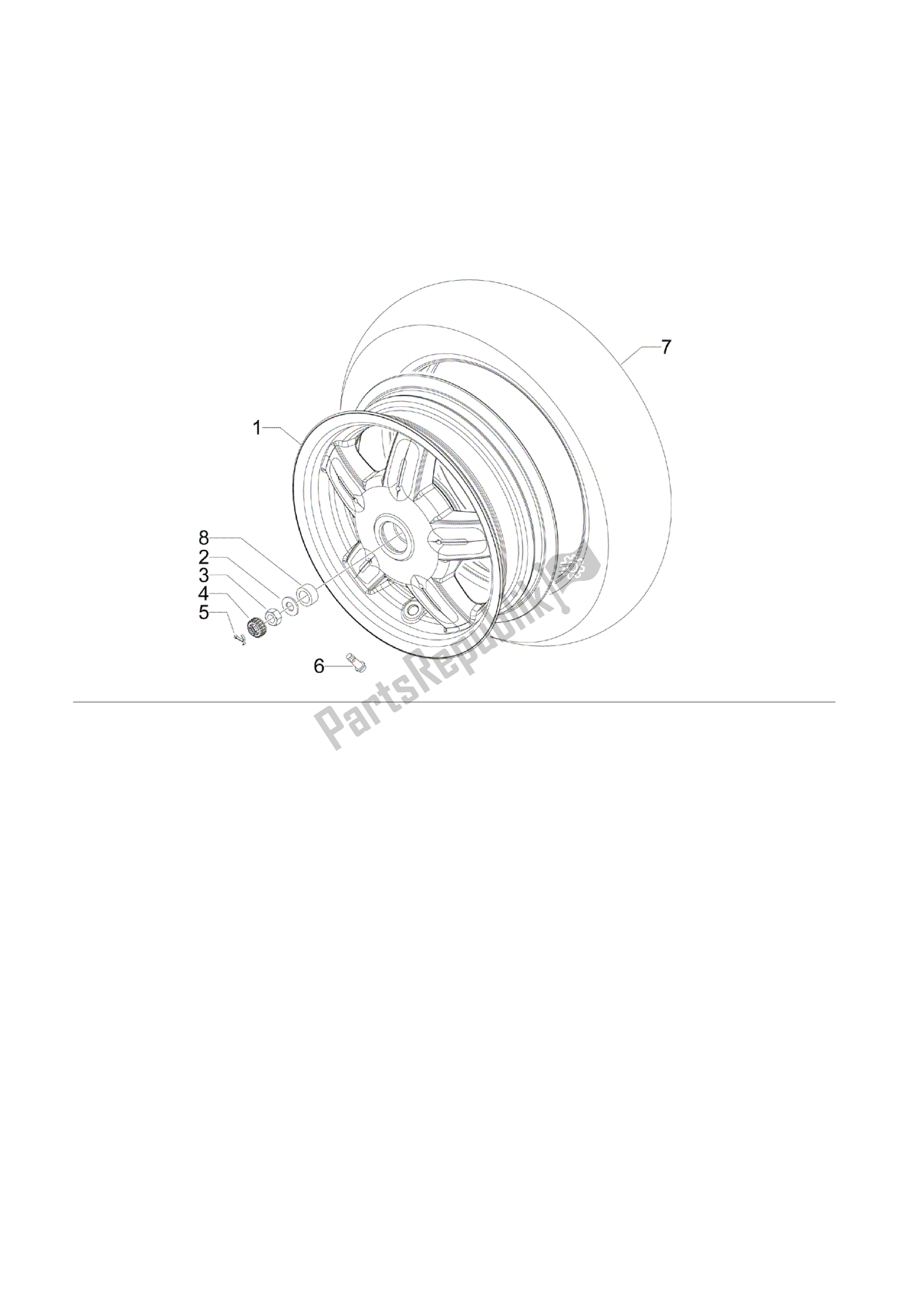 Toutes les pièces pour le Rueda Trasera du Vespa S 150 2008 - 2009