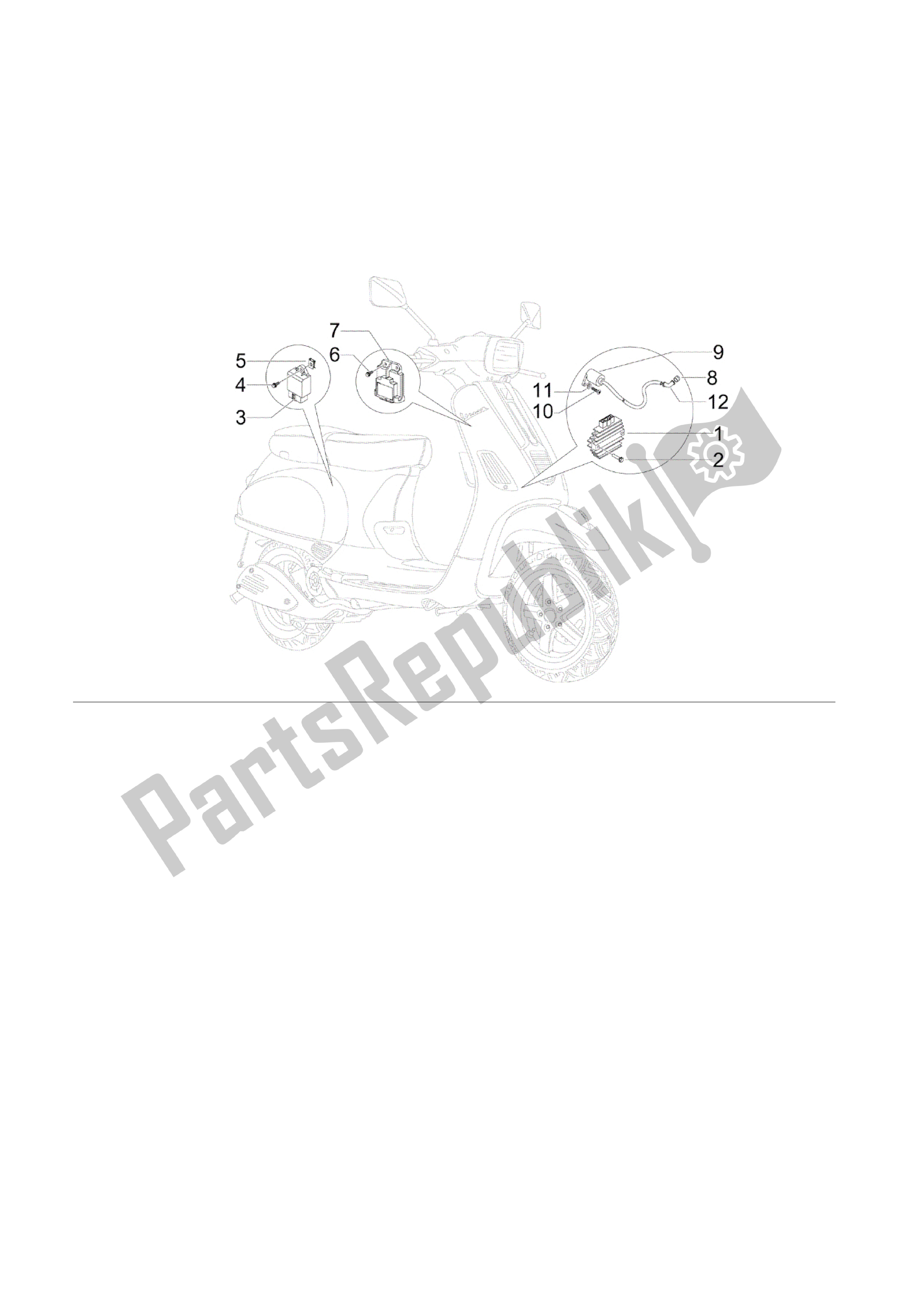 All parts for the Reguladores De Tensión - Centralitas Electrónicas - Bobina A. T. Of the Vespa S 150 2008 - 2009