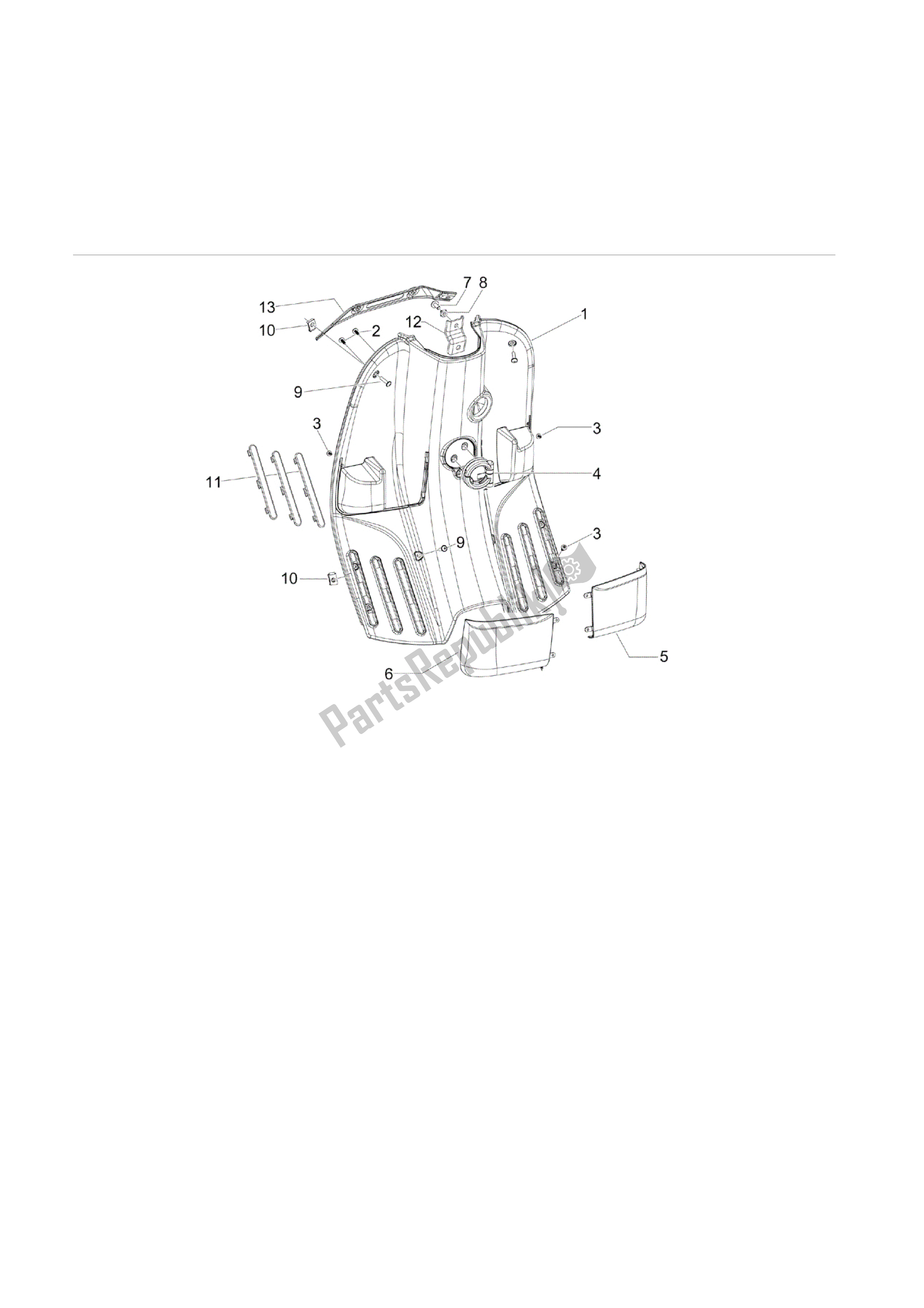All parts for the Maletero Delantero - Contraescudo of the Vespa S 150 2009 - 2012