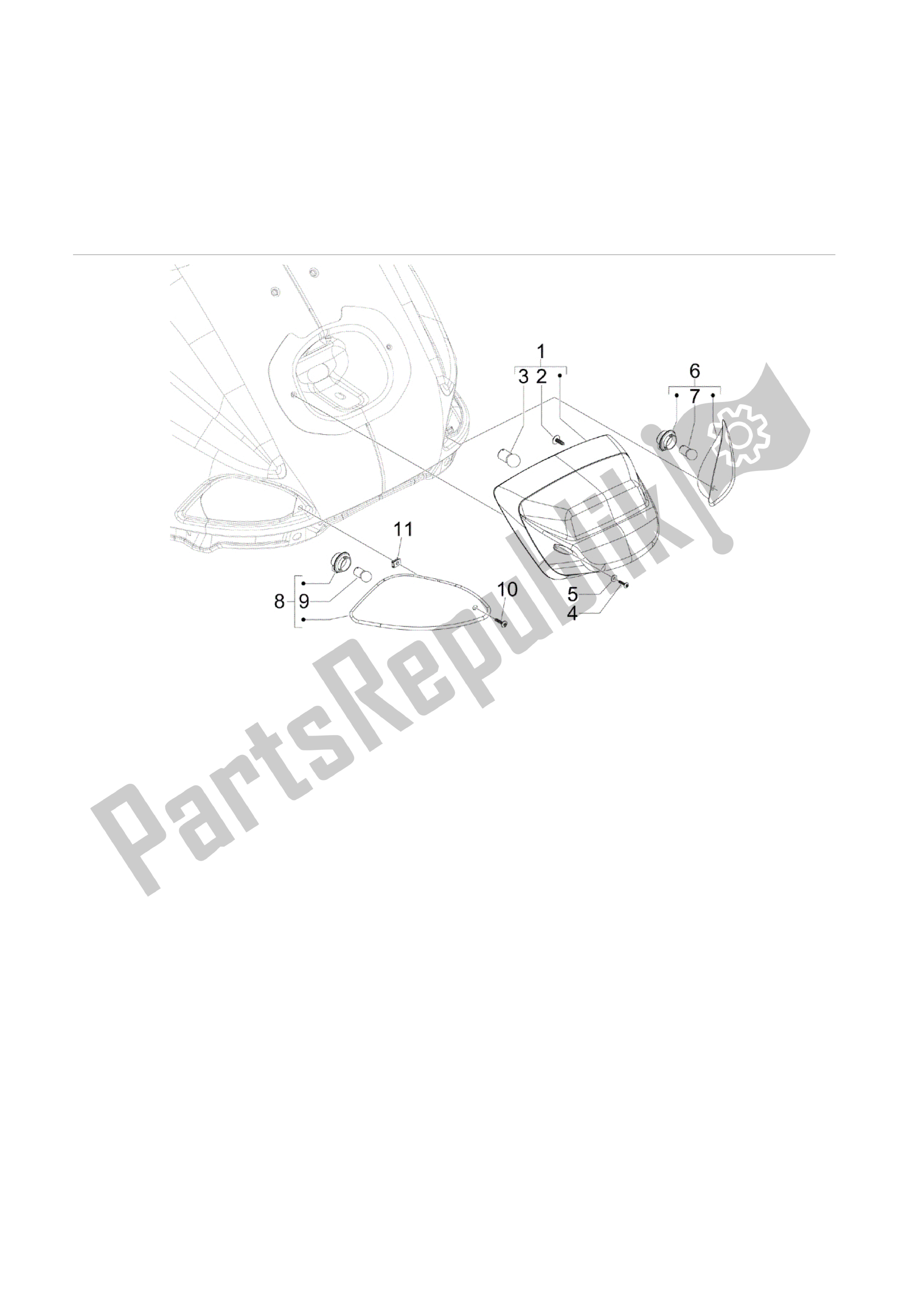 Tutte le parti per il Faros Traseros - Indicazioni Di Direzione del Vespa S 150 2009 - 2012