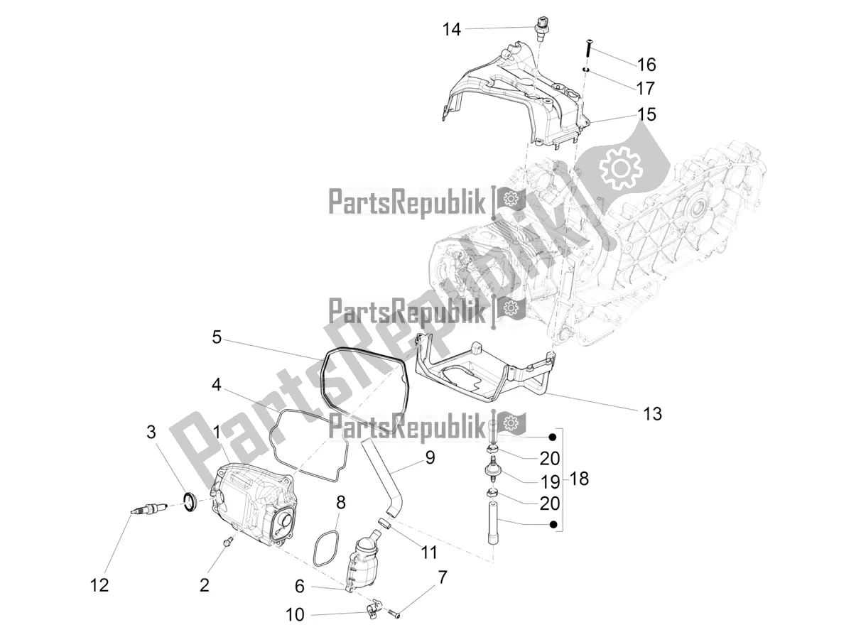 Toutes les pièces pour le Le Couvre-culasse du Vespa Sprint 125 3V Apac E5 2021