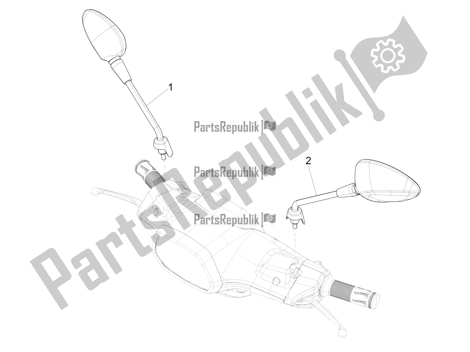 Toutes les pièces pour le Miroir (s) De Conduite du Vespa Sprint 125 3V Apac E5 2021