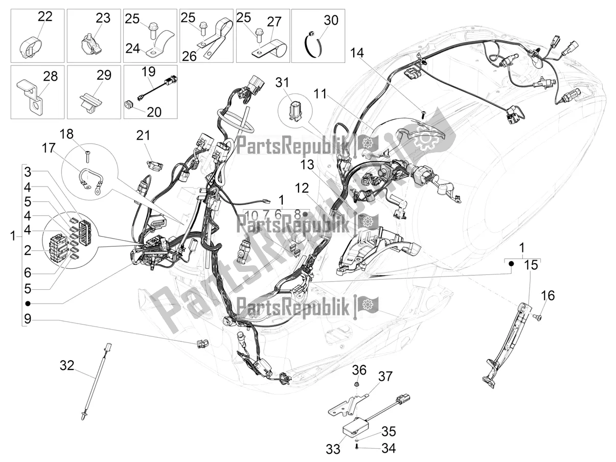 Toutes les pièces pour le Faisceau De Câbles Principal du Vespa Sprint 125 3V Apac E5 2021