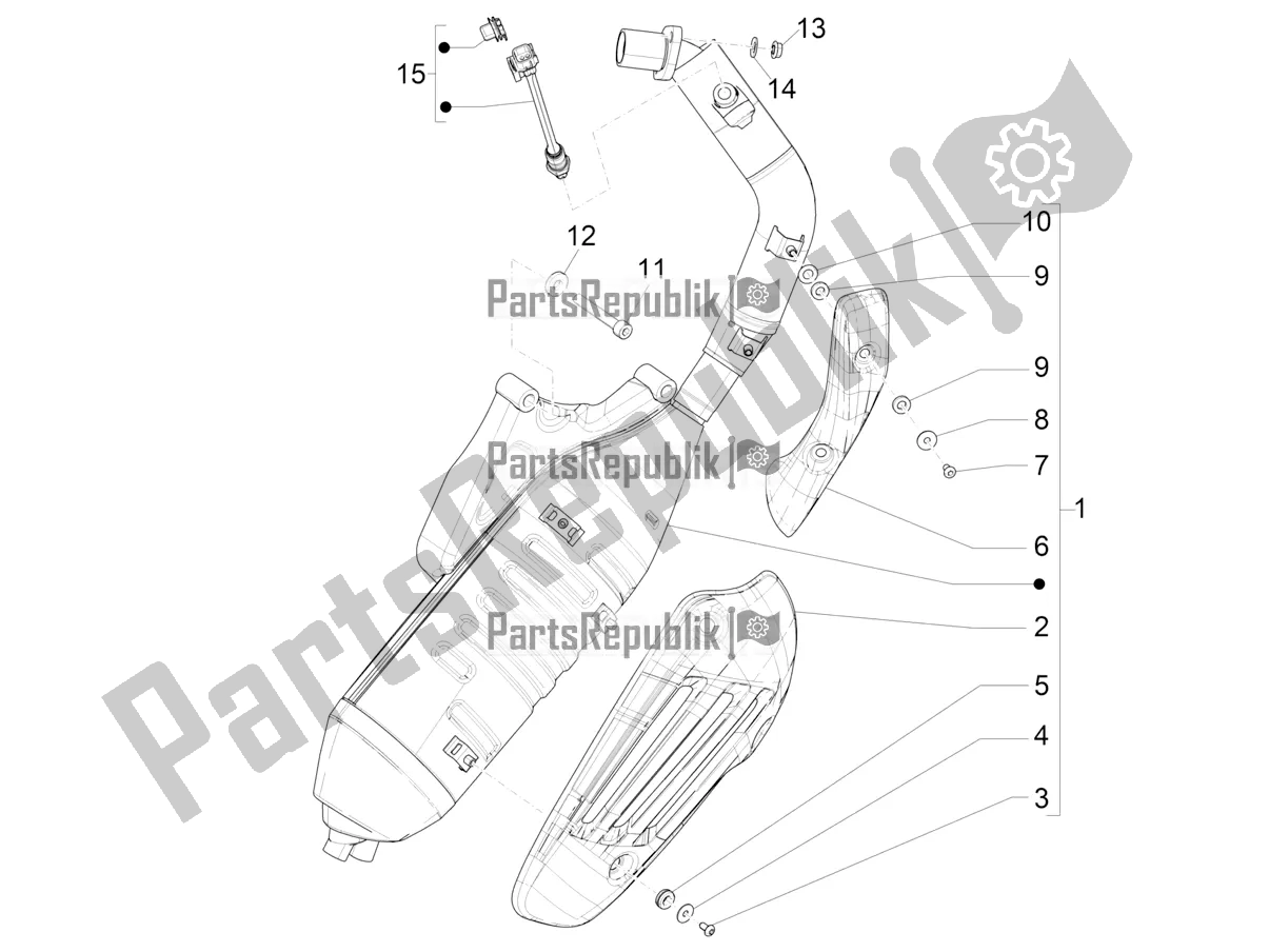 Todas las partes para Silenciador de Vespa Sprint 125 3V Apac E5 2021