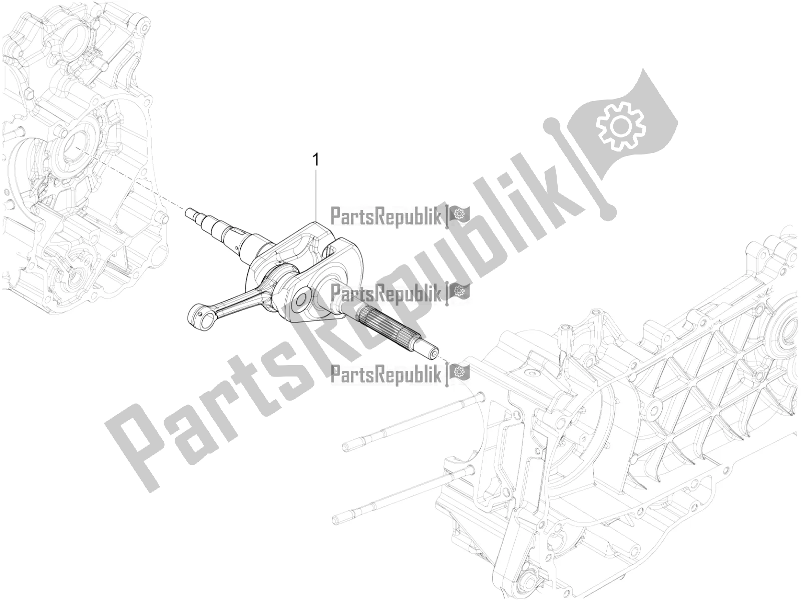 All parts for the Crankshaft of the Vespa Sprint 125 3V Apac E5 2022