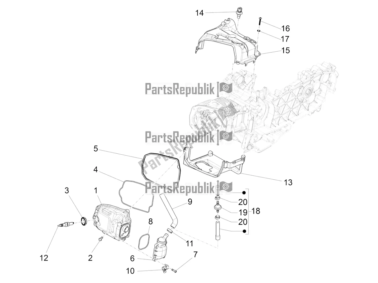 Toutes les pièces pour le Le Couvre-culasse du Vespa Sprint 125 3V Apac E5 2022