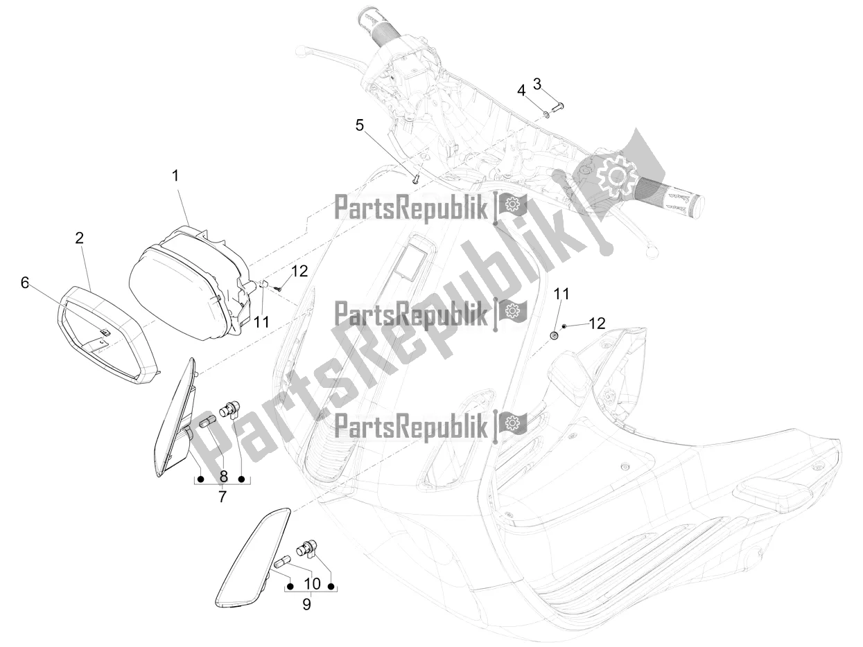 Tutte le parti per il Fari Anteriori - Indicatori Di Direzione del Vespa Sprint 125 3V Apac E5 2022