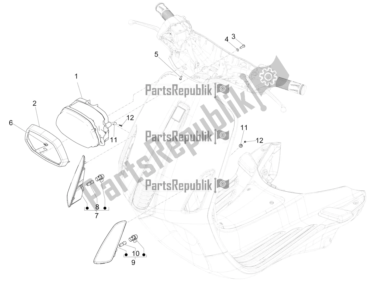 Todas las partes para Faros Delanteros - Luces Intermitentes de Vespa Sprint 125 3V Apac E5 2022