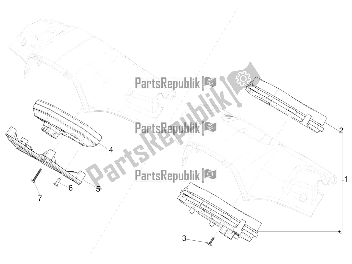 Todas las partes para Combinación De Medidor - Cruscotto de Vespa Sprint 125 3V Apac E5 2022
