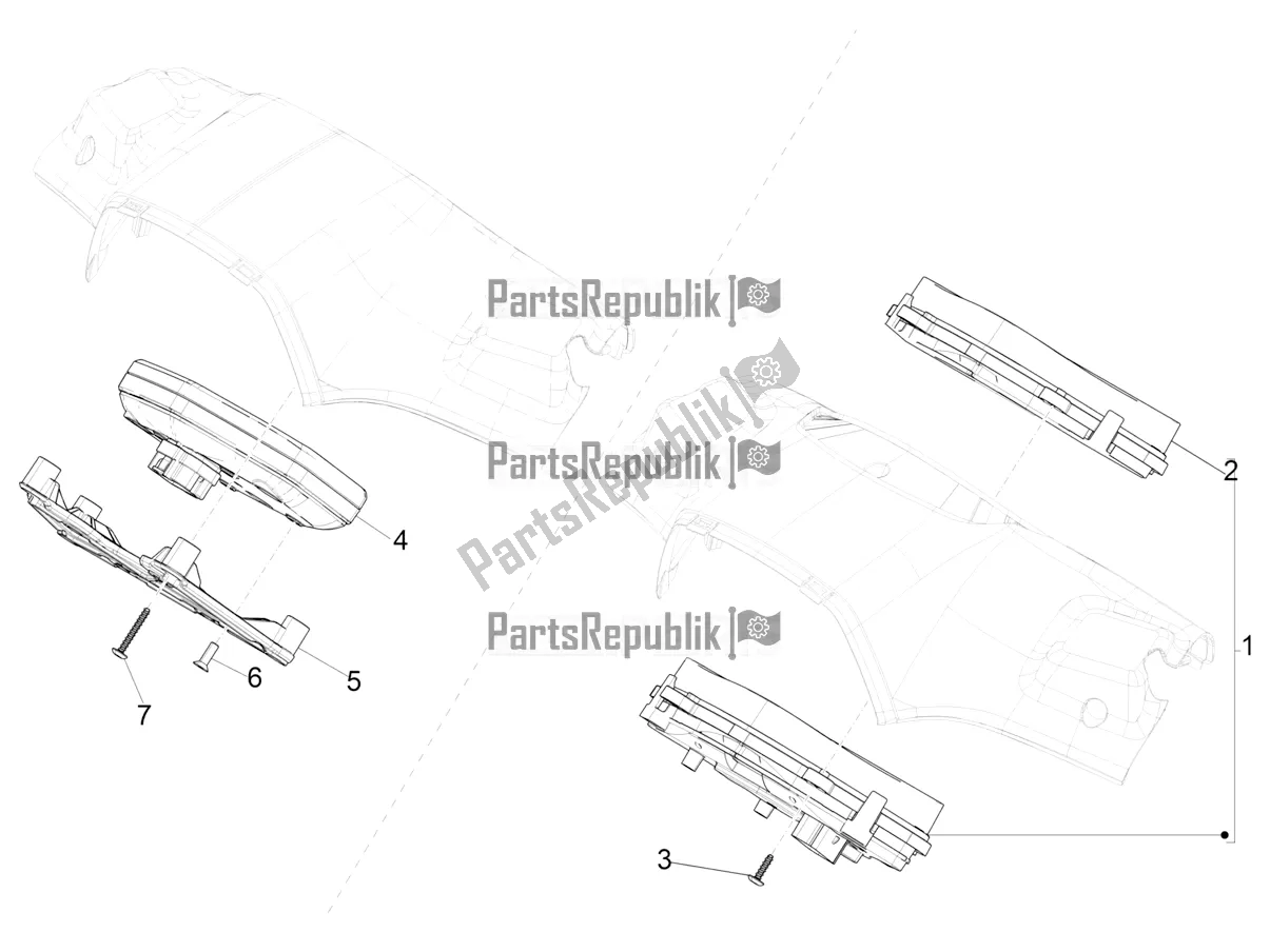Todas las partes para Combinación De Medidor - Cruscotto de Vespa Sprint 125 3V Apac E5 2022