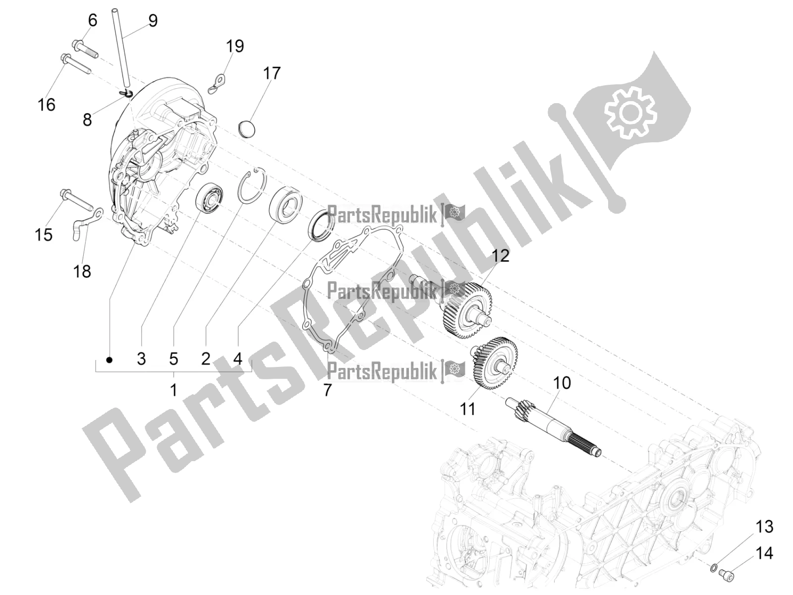 Todas las partes para Unidad De Reducción de Vespa Sprint 125 3V Apac E5 2022