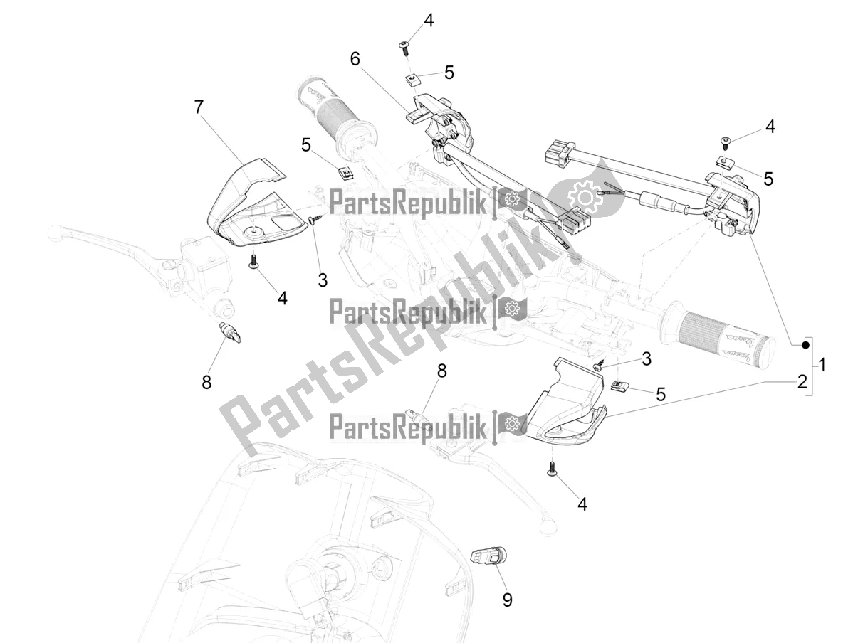 Todas las partes para Selectores - Interruptores - Botones de Vespa Sprint 125 3V Apac E5 2022