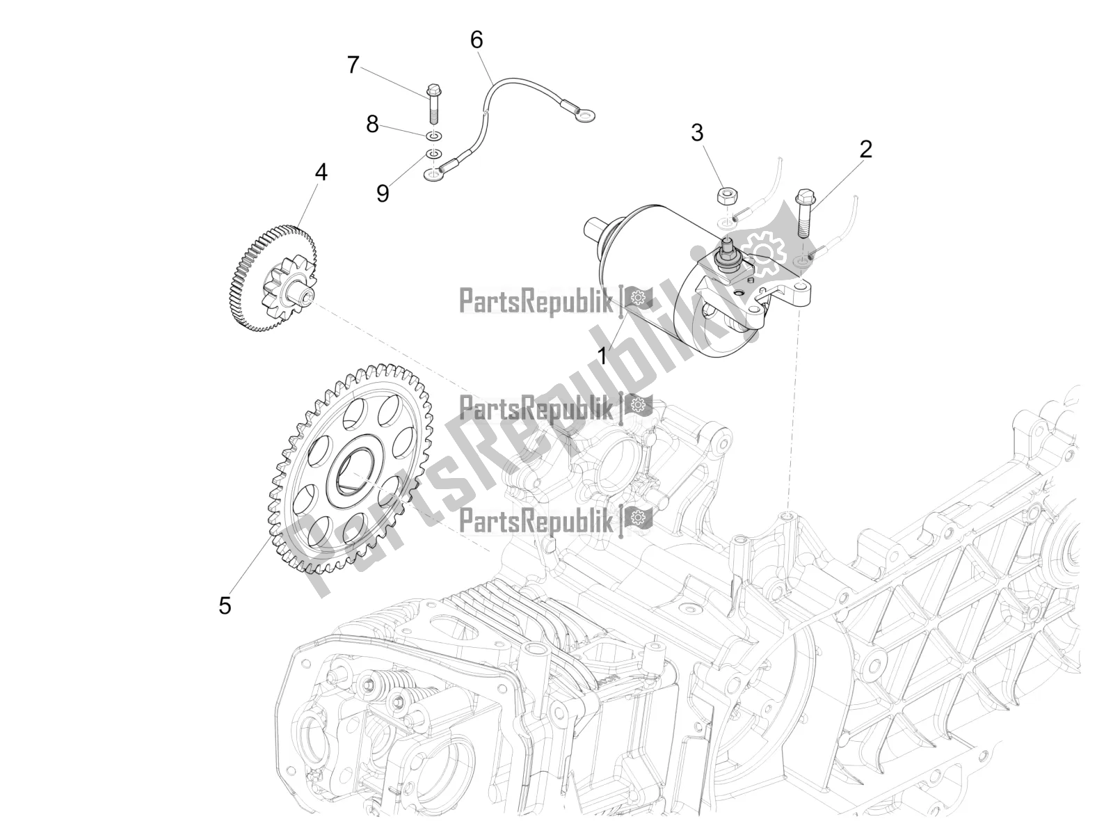 Wszystkie części do Stater - Rozrusznik Elektryczny Vespa Sprint 125 3V Apac E5 2022