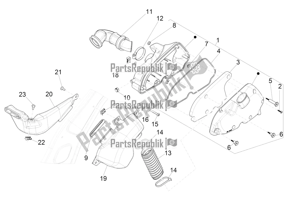 Toutes les pièces pour le Filtre à Air du Vespa Sprint 125 3V IE 2021