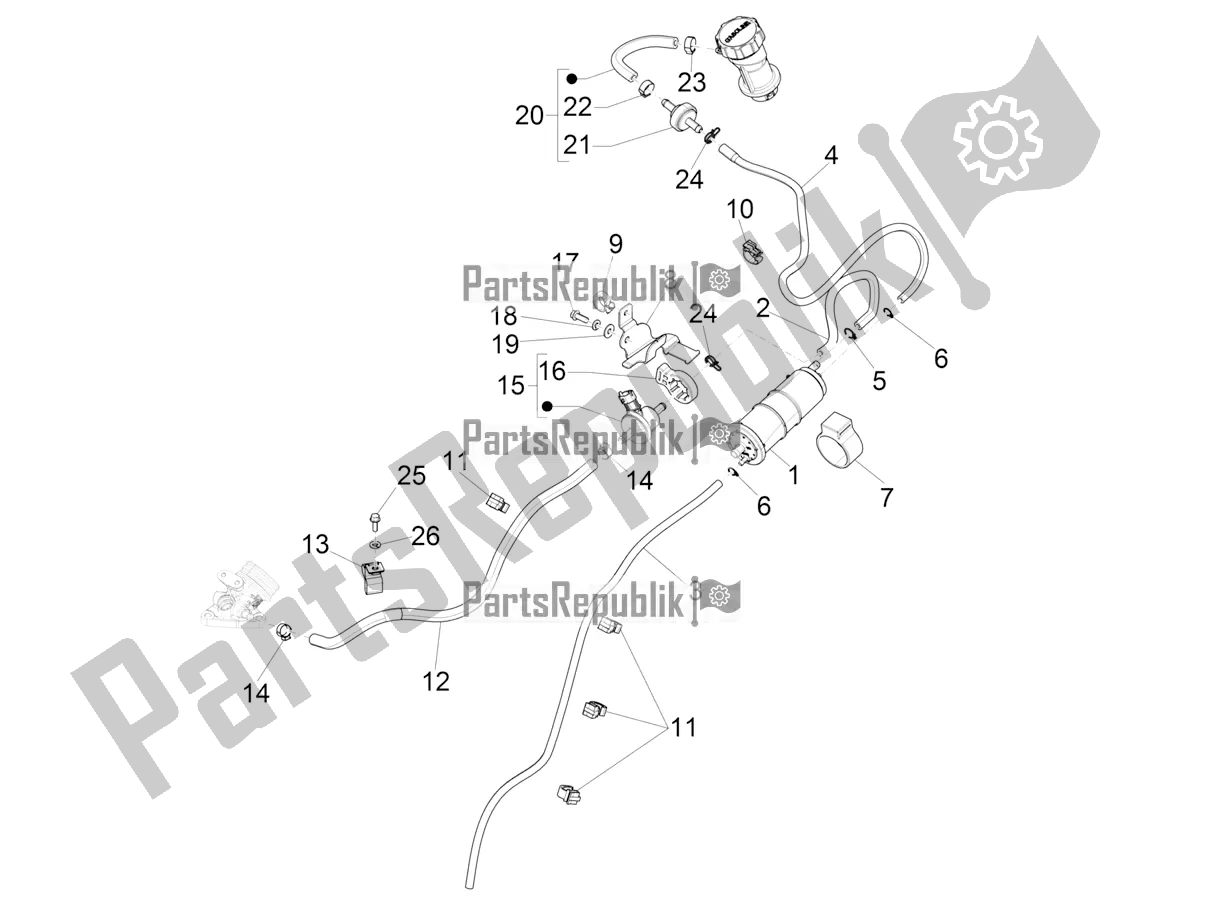 Tutte le parti per il Sistema Anti-percolazione del Vespa Sprint 125 3V IE 2021