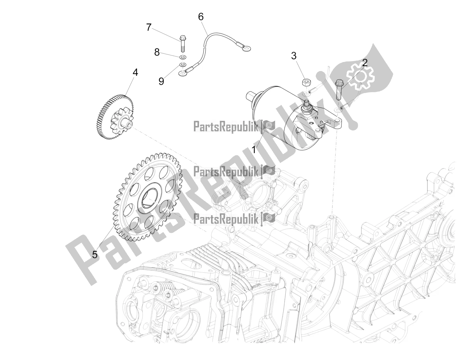 Tutte le parti per il Stater - Avviamento Elettrico del Vespa Sprint 125 3V IE 2021