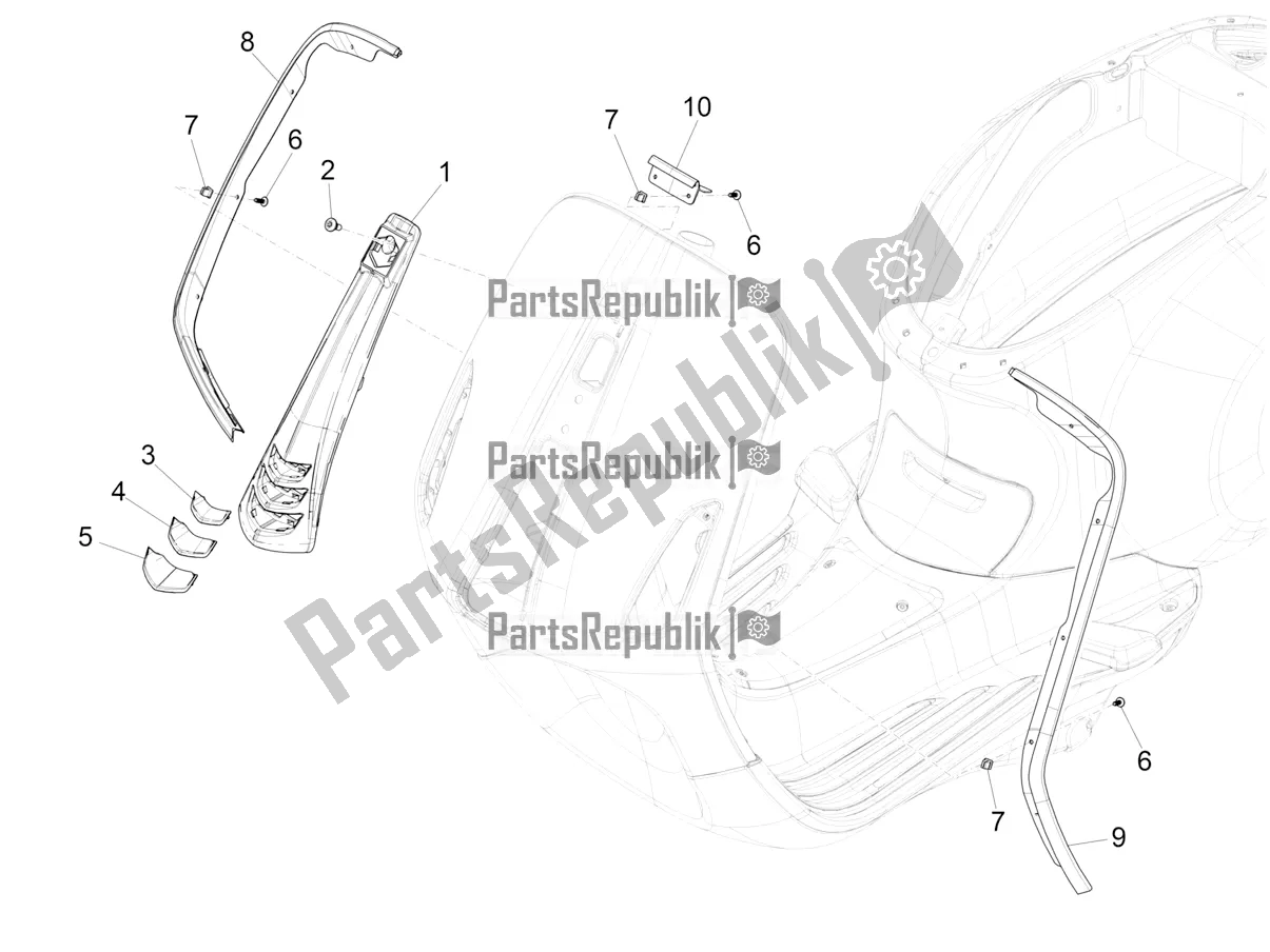 Todas las partes para Escudo Delantero de Vespa Sprint 125 3V IE 2022