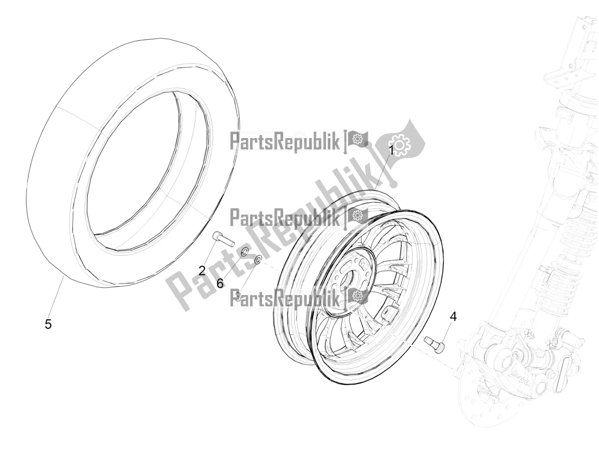 Tutte le parti per il Ruota Anteriore del Vespa Sprint 125 3V IE 2022