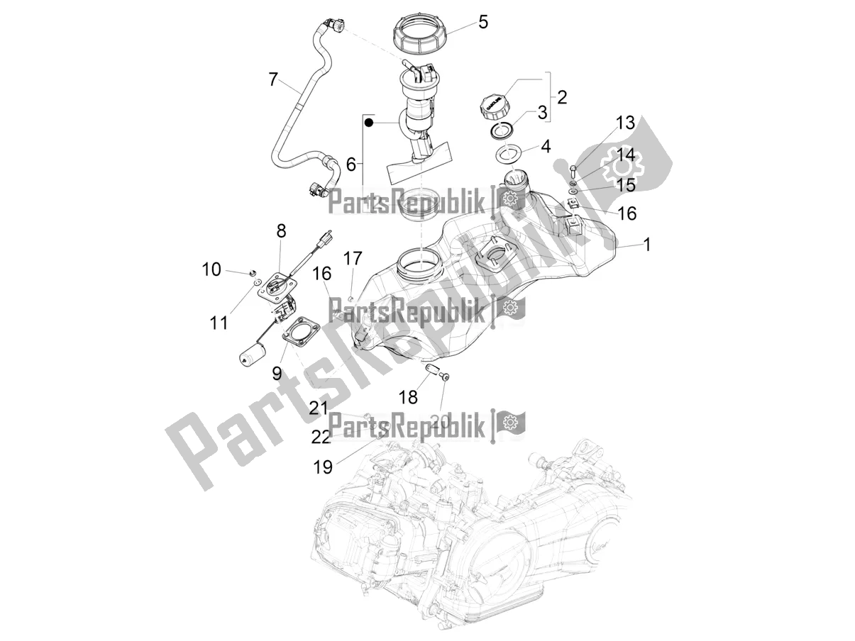 Toutes les pièces pour le Réservoir D'essence du Vespa Sprint 125 3V IE 2022