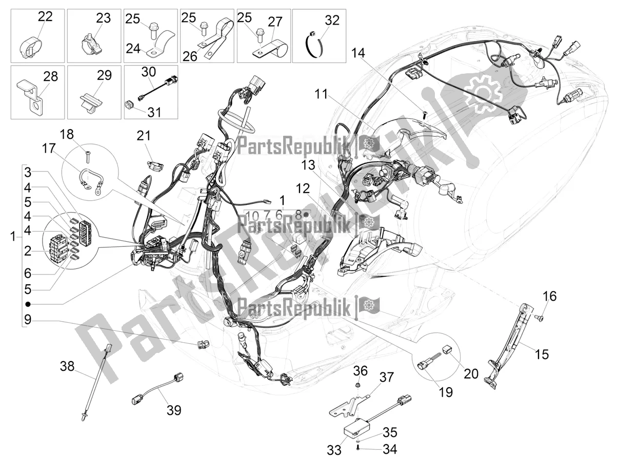 Todas las partes para Mazo De Cables Principal de Vespa Sprint 125 3V IE 2022