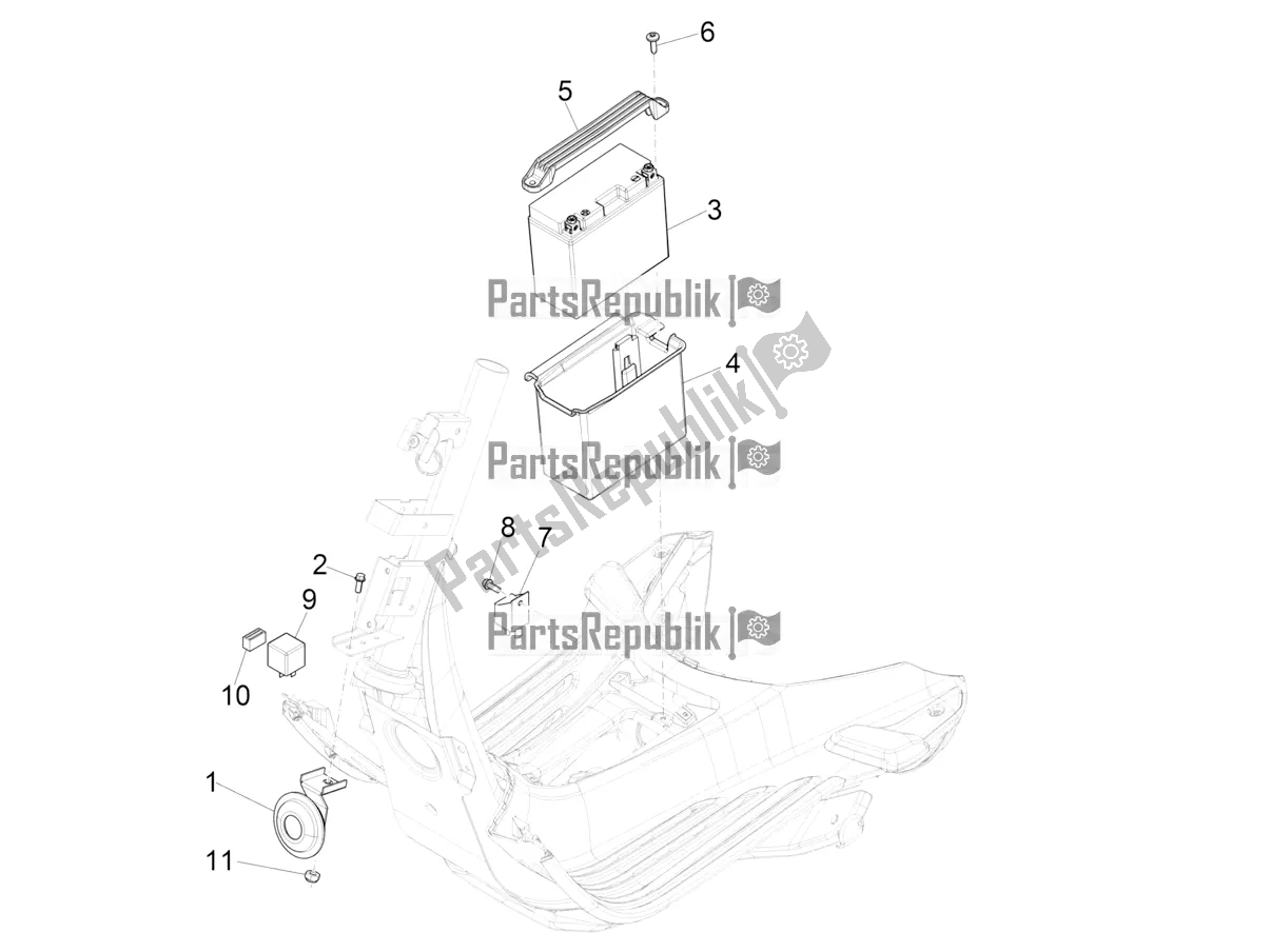 Todas las partes para Interruptores De Control Remoto - Batería - Bocina de Vespa Sprint 125 3V IE 2022