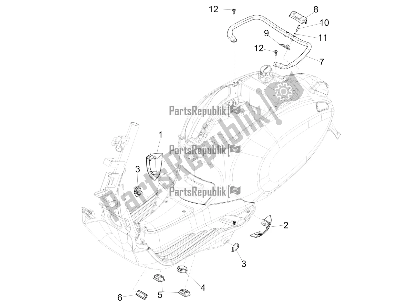 Todas las partes para Cubierta Lateral - Alerón de Vespa Sprint 125 3V IE 2022