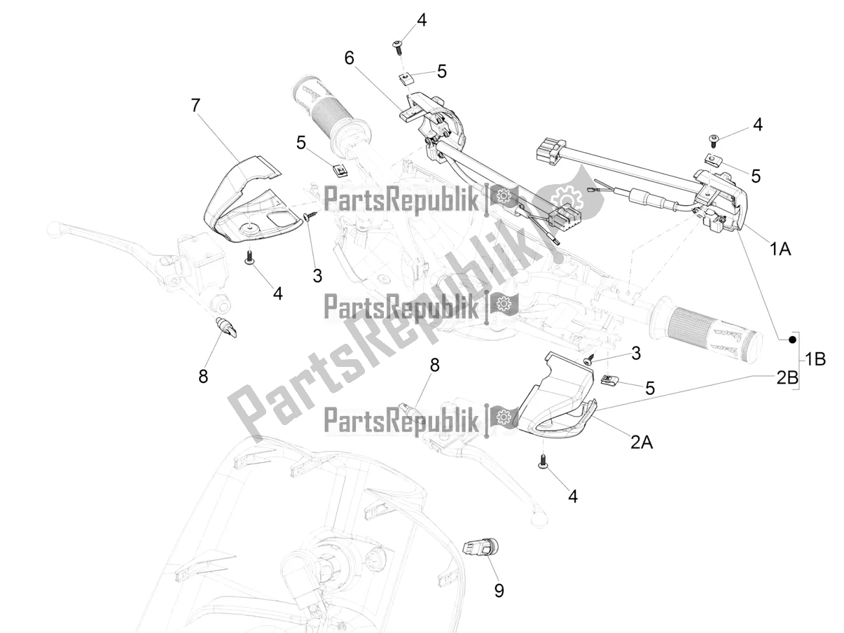 All parts for the Selectors - Switches - Buttons of the Vespa Sprint 125 Iget 2016