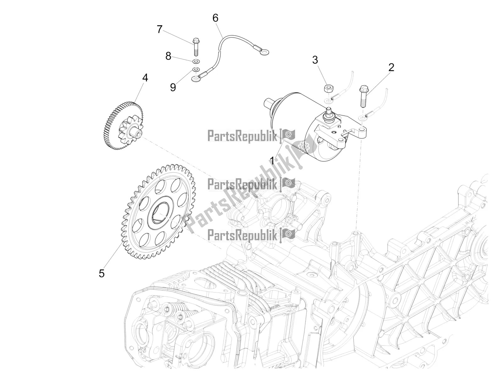 Toutes les pièces pour le Stater - Démarreur électrique du Vespa Sprint 125 Iget 2016