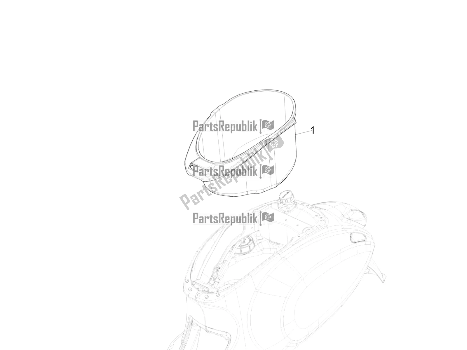 All parts for the Helmet Huosing - Undersaddle of the Vespa Sprint 125 Iget 2017