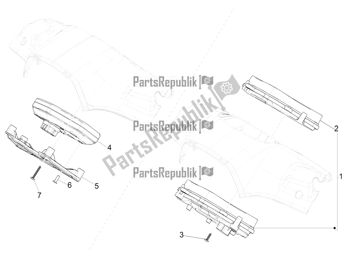 Tutte le parti per il Combinazione Metro - Cruscotto del Vespa Sprint 125 Iget 2017