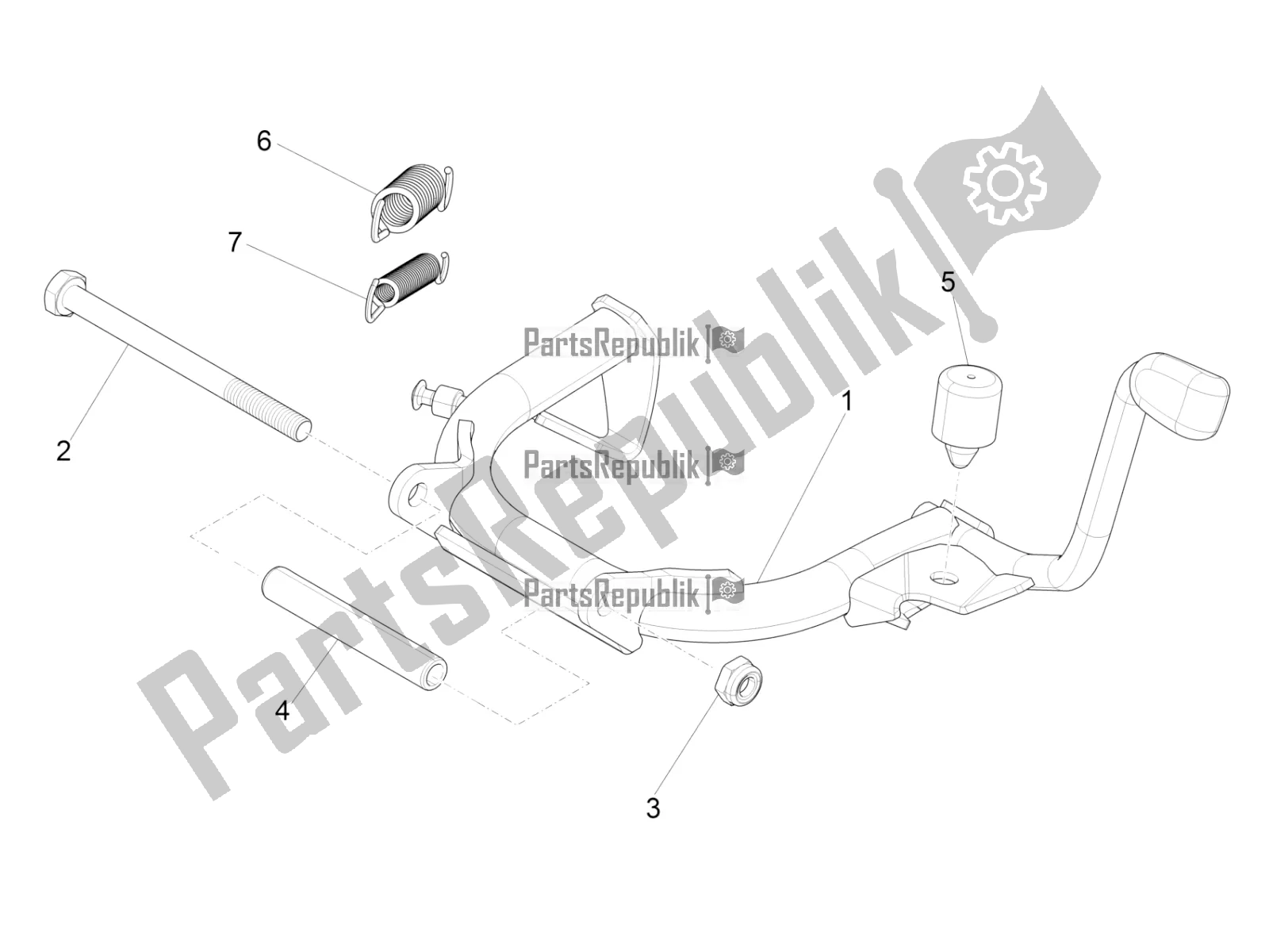 All parts for the Stand/s of the Vespa Sprint 125 Iget 2017