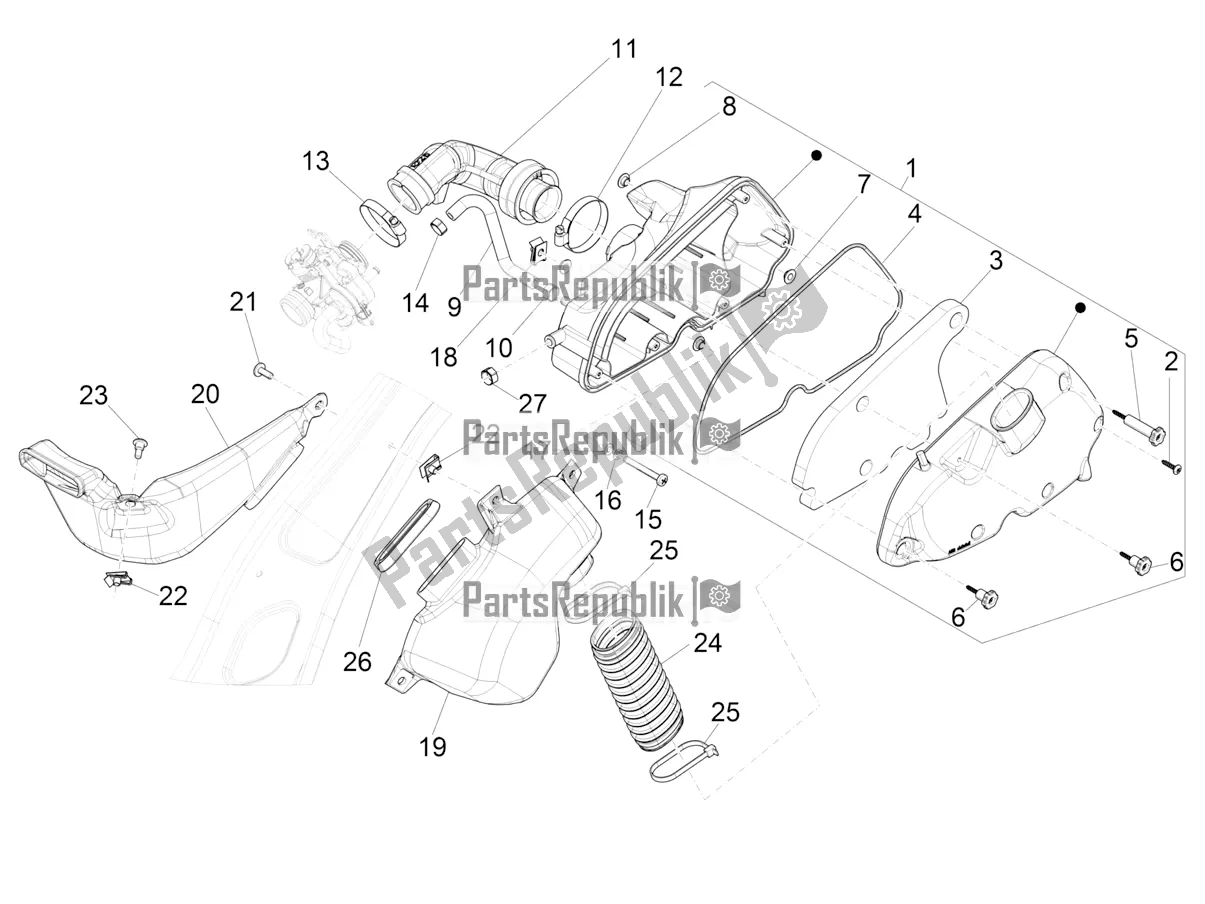 Toutes les pièces pour le Filtre à Air du Vespa Sprint 125 Iget 2018