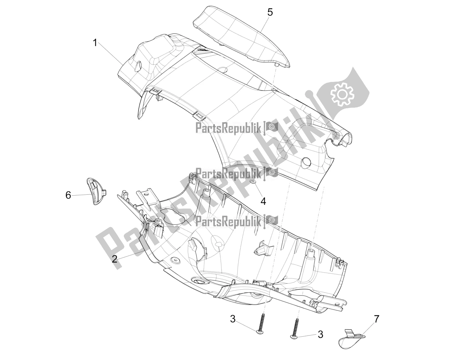 Toutes les pièces pour le Couvertures De Guidon du Vespa Sprint 125 Iget 2018