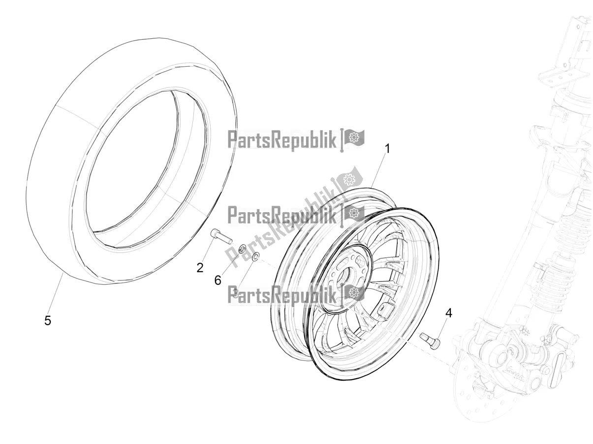 Toutes les pièces pour le Roue Avant du Vespa Sprint 125 Iget 2020