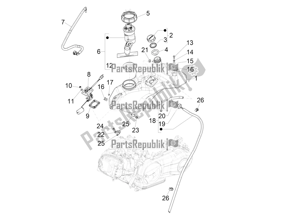 Toutes les pièces pour le Réservoir D'essence du Vespa Sprint 125 Iget 2020