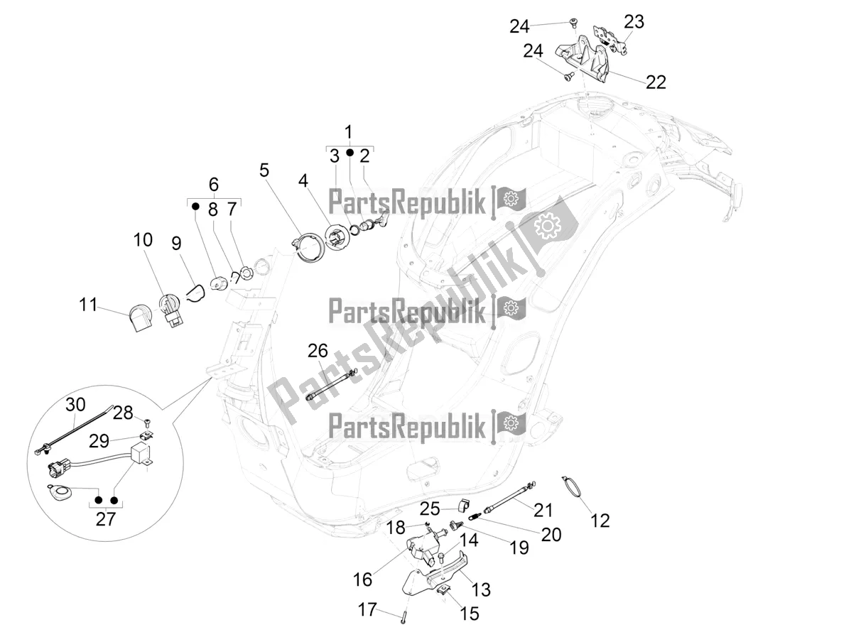 Toutes les pièces pour le Serrures du Vespa Sprint 125 Iget 2020