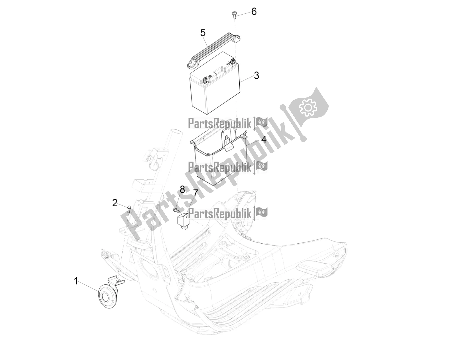 All parts for the Remote Control Switches - Battery - Horn of the Vespa Sprint 125 Iget 2020