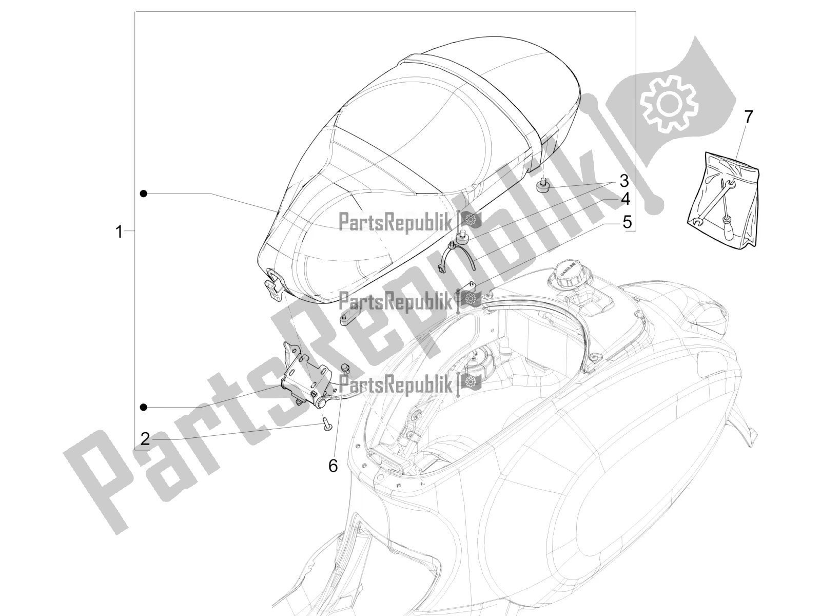 Toutes les pièces pour le Selle / Sièges du Vespa Sprint 125 Iget 2020