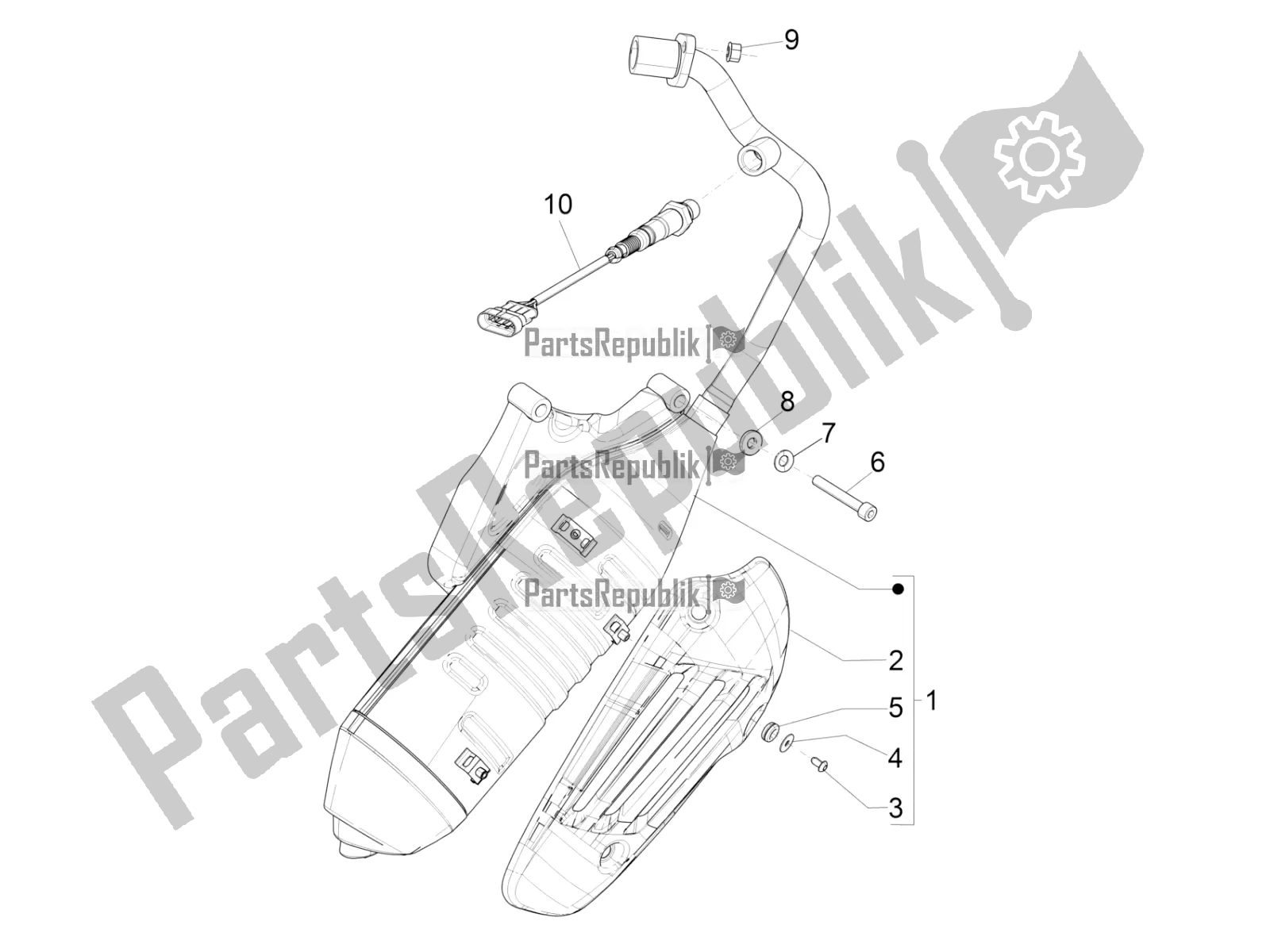 Toutes les pièces pour le Silencieux du Vespa Sprint 125 Iget 2020