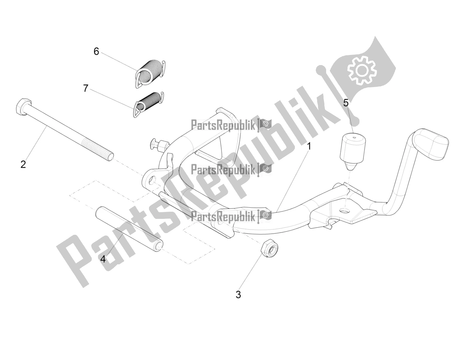 All parts for the Stand/s of the Vespa Sprint 125 Iget 2020