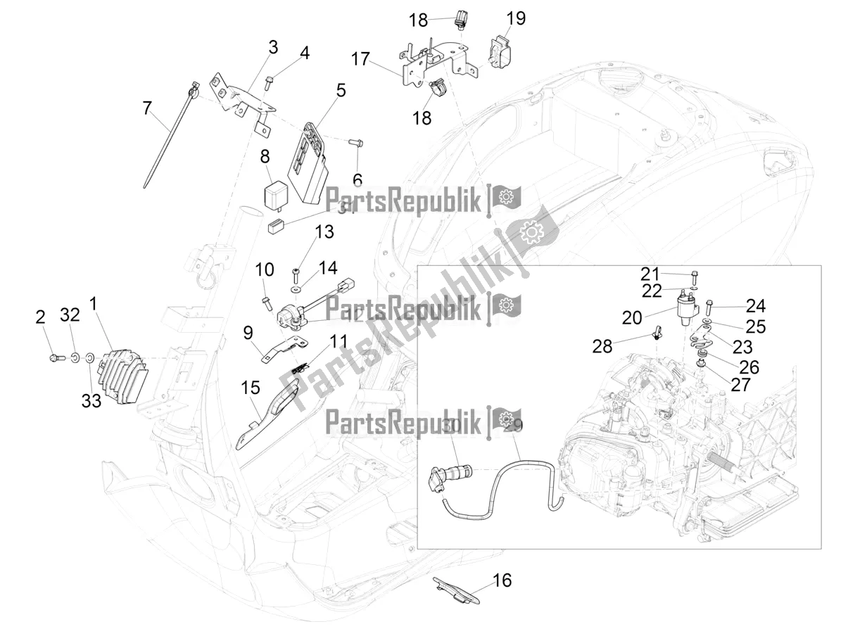 Tutte le parti per il Regolatori Di Tensione - Centraline Elettroniche (ecu) - H. T. Bobina del Vespa Sprint 125 Iget 2020