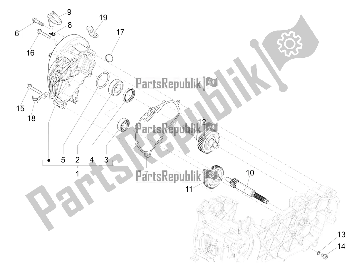 Toutes les pièces pour le Unité De Réduction du Vespa Sprint 125 Iget Apac E2 2016