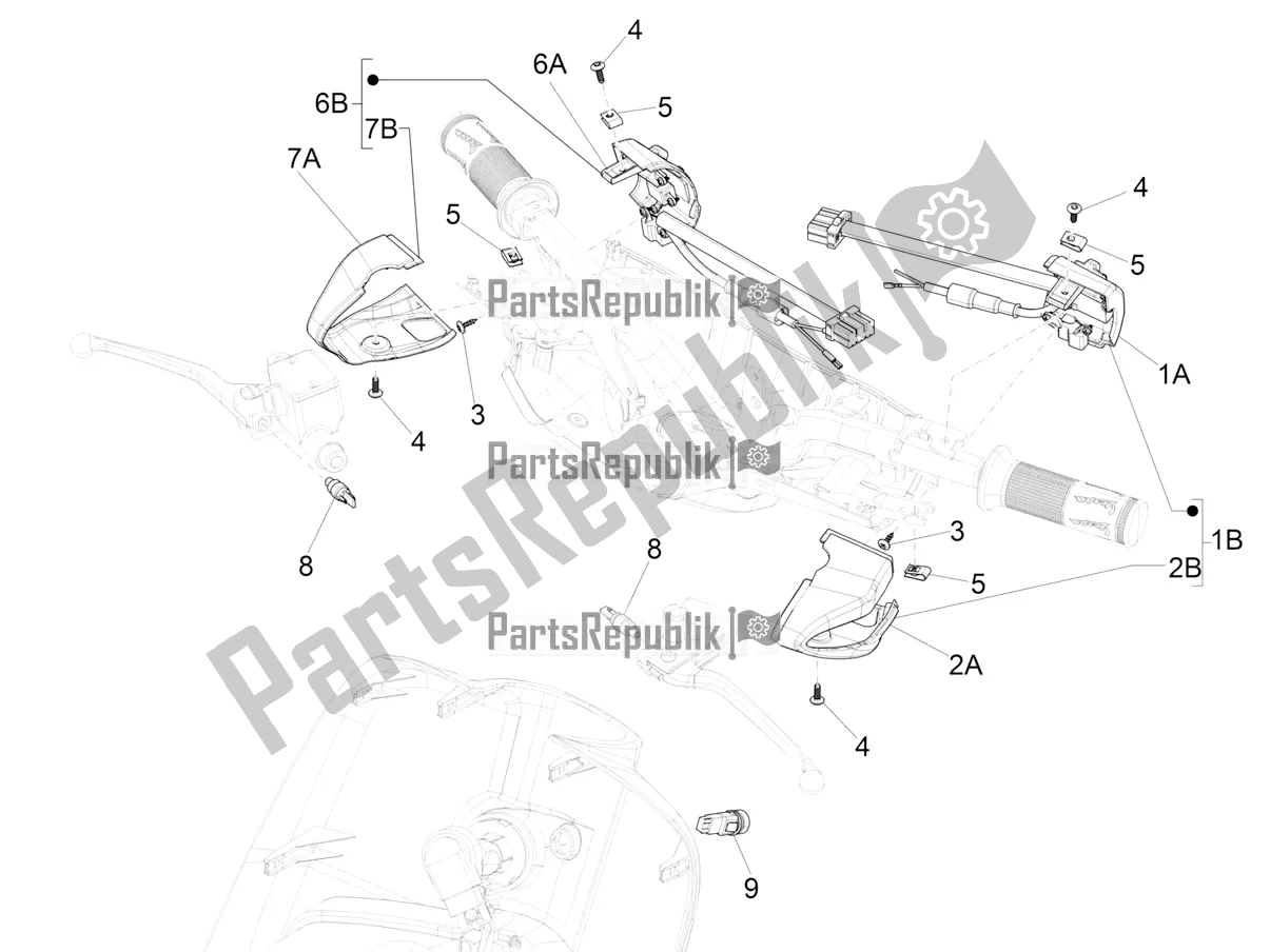 Tutte le parti per il Selettori - Interruttori - Pulsanti del Vespa Sprint 125 Iget Apac E2 2016