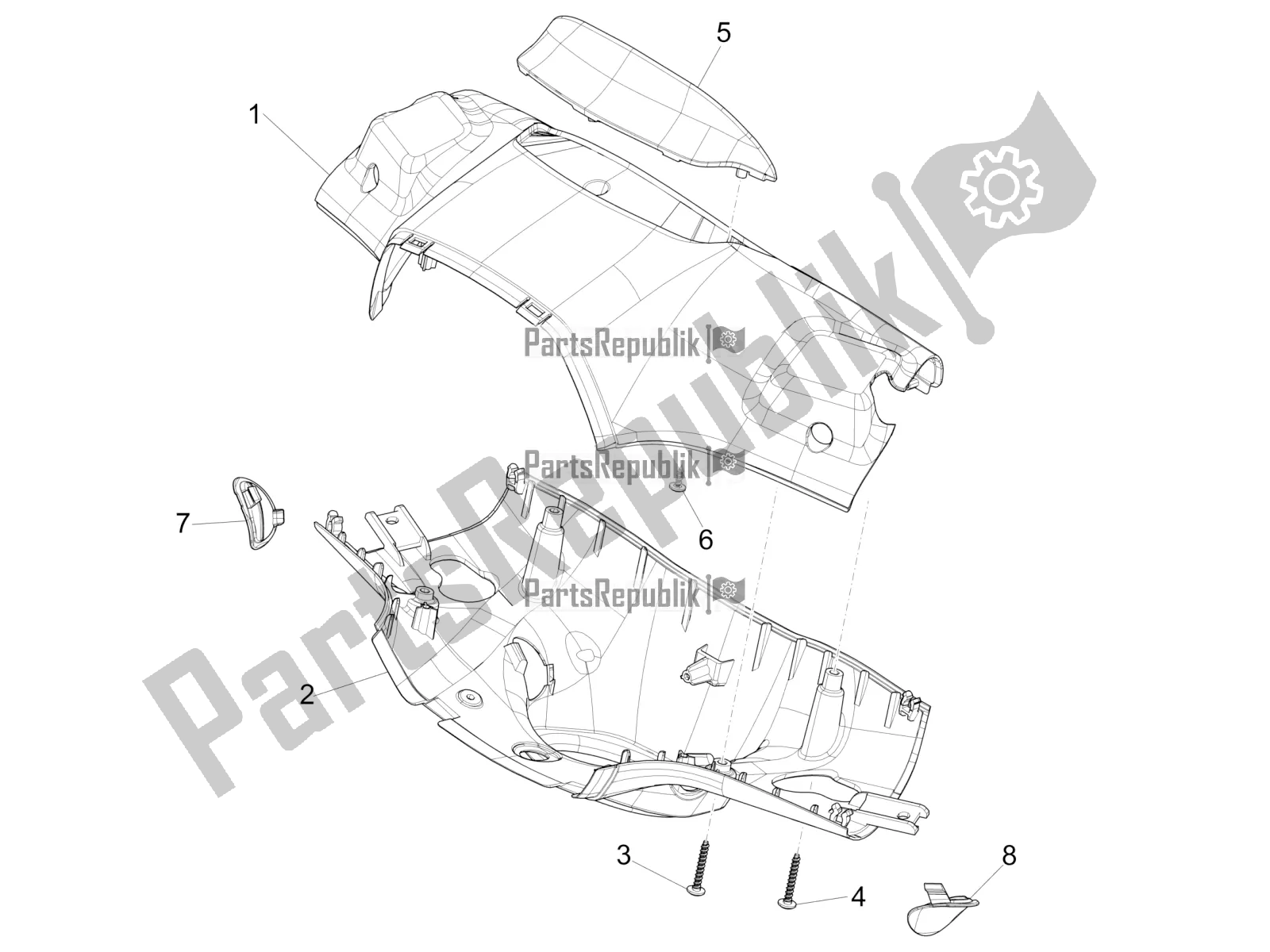 Wszystkie części do Pokrowce Na Kierownic? Vespa Sprint 125 Iget Apac E2 2017