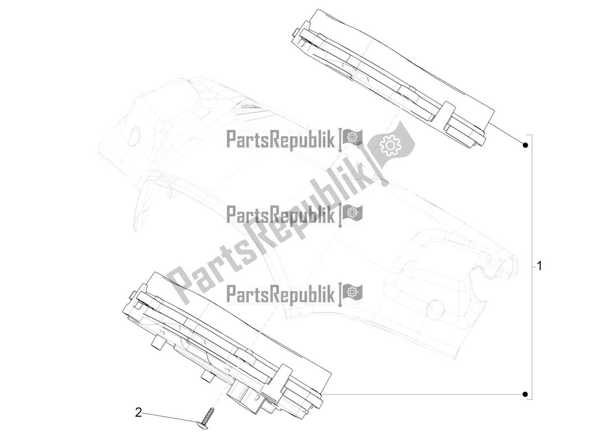 Wszystkie części do Kombinacja Mierników - Cruscotto Vespa Sprint 125 Iget Apac E2 2017