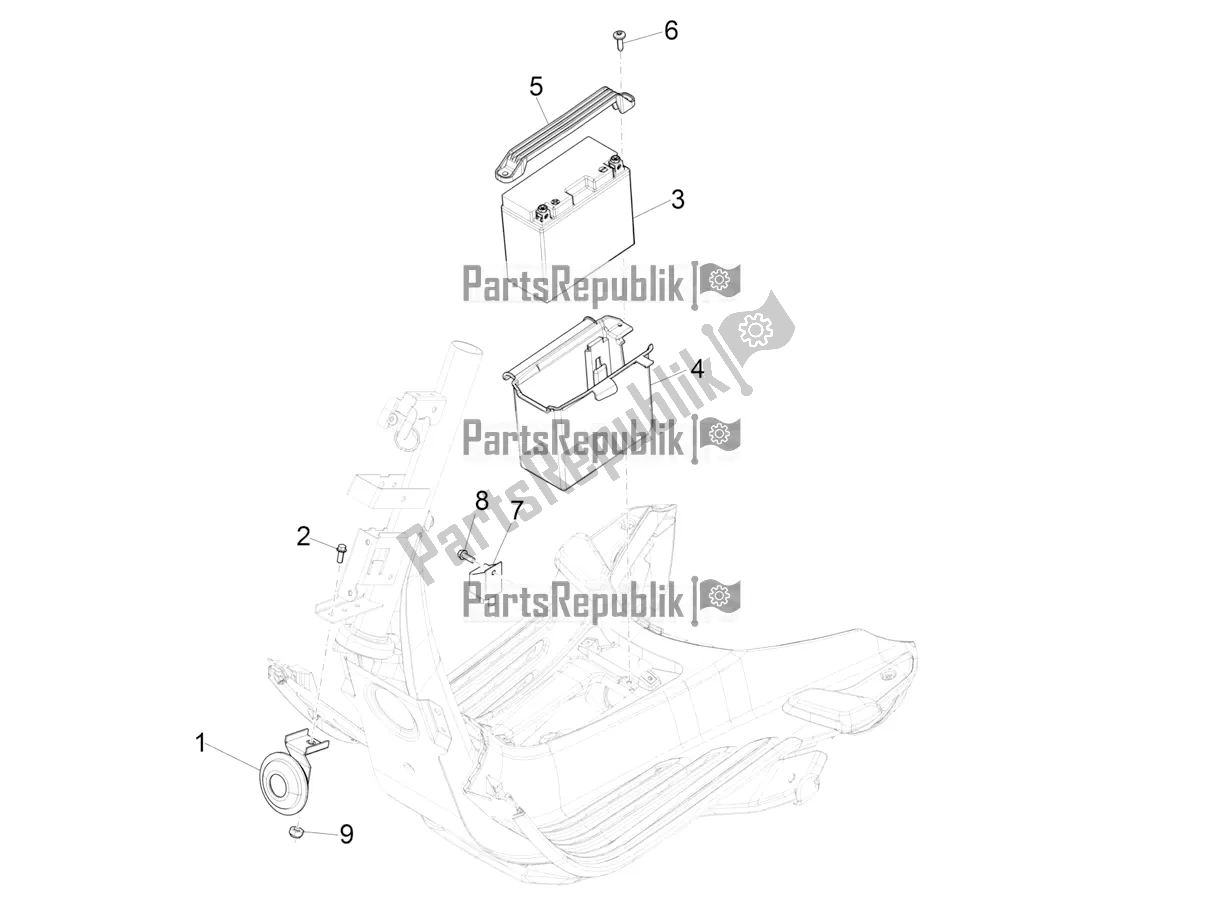 All parts for the Remote Control Switches - Battery - Horn of the Vespa Sprint 125 Iget Apac E2 2017