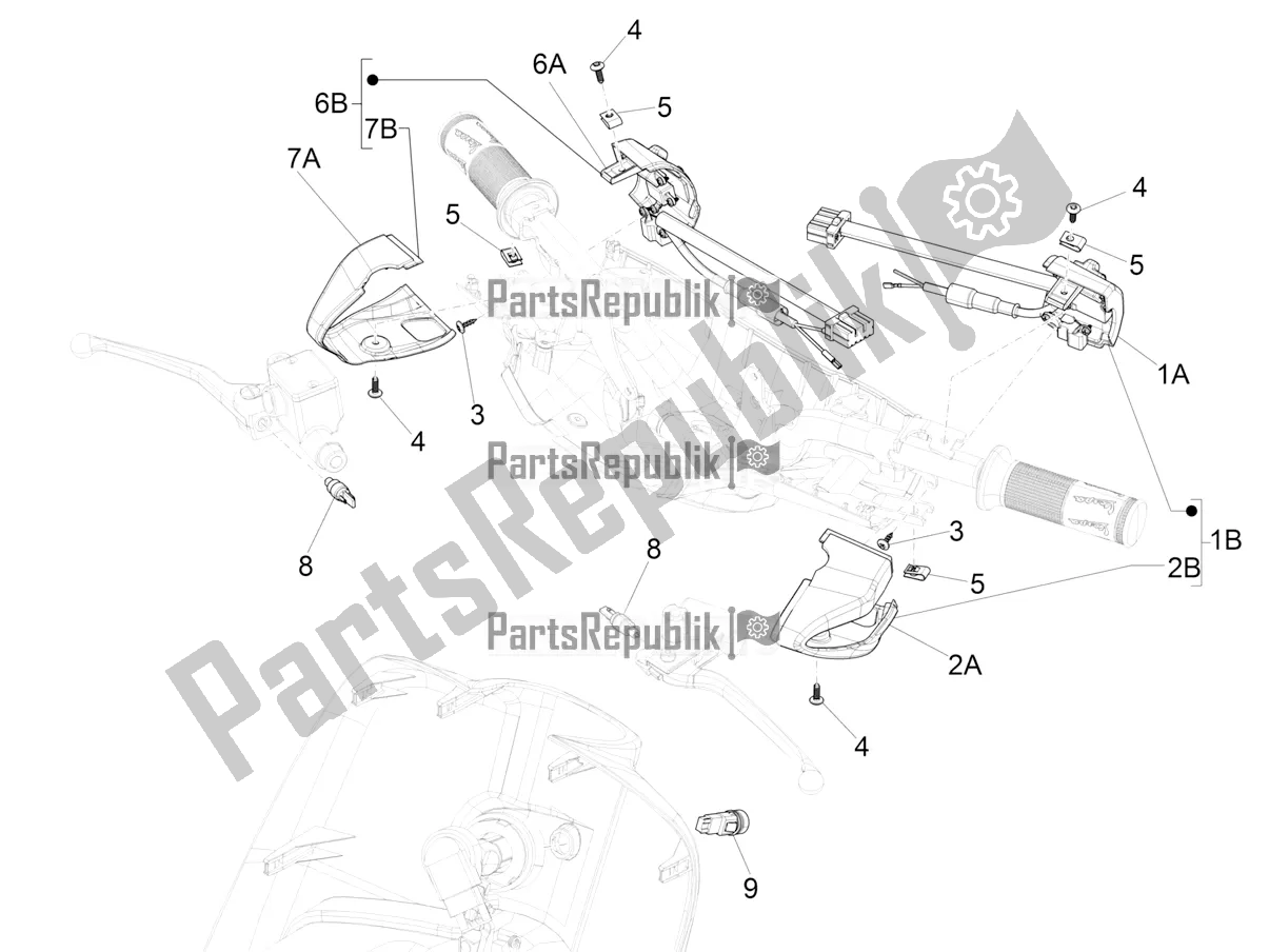 All parts for the Selectors - Switches - Buttons of the Vespa Sprint 125 Iget Apac E2 2017